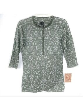 NEW WITH TAGS-Pathway Burnout, Lightweight, Scroll/Flower Delicate Print Top SM